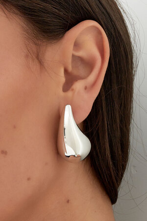 Druppel oorbellen groot - zilver h5 Afbeelding3